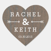Rustic Bark Heart Favor Sticker (Voorkant)