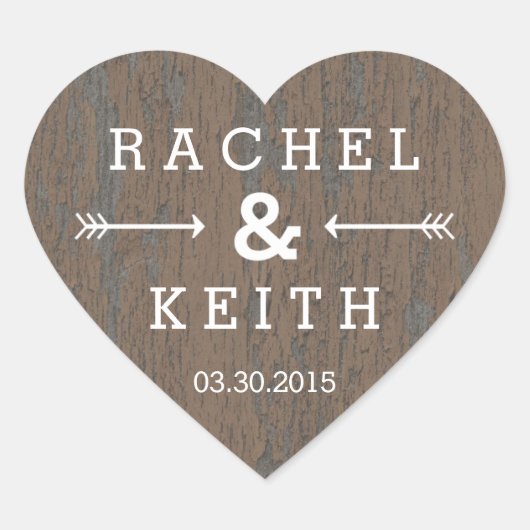 Rustic Bark Heart Favor Sticker (Voorkant)