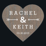 Rustic Bark Heart Favor Sticker<br><div class="desc">Ideaal als label- of cadeaustickers of als envelopzegels! Matchinguitnodiging en andere onderdelen die beschikbaar zijn op berryberrynice.com</div>