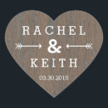 Rustic Bark Heart Favor Sticker<br><div class="desc">Ideaal als label- of cadeaustickers of als envelopzegels! Matchinguitnodiging en andere onderdelen die beschikbaar zijn op berryberrynice.com</div>