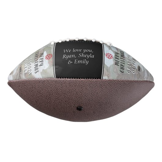 Rustic Bark Merry kerst Grandpa Photo Collage American Football (Gedraaid 270)