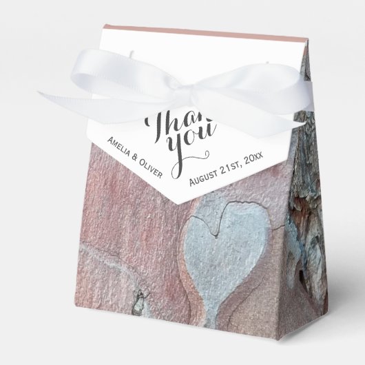 Rustic Bark met Heart Wedding Bedankt Bedankdoosjes (Voorkant Zijde)
