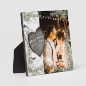 Rustic Bark Wood Heart Eucalyptus Greenery Fotoplaat (Voorkant)