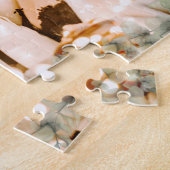 Rustic Bark Wood Heart Eucalyptus Greenery Legpuzzel (Zijkant)