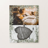 Rustic Bark Wood Heart Eucalyptus Greenery Legpuzzel (Verticaal)