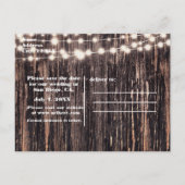 Rustic Bark Wood & String Lights Herfst Uitnodigin Aankondigingskaart (Achterkant)