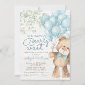 Rustic Barly Wait Blue Beer Boy Baby shower Kaart (Voorkant)