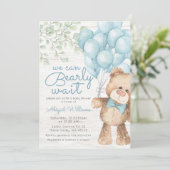 Rustic Barly Wait Blue Beer Boy Baby shower Kaart (Staand voorkant)