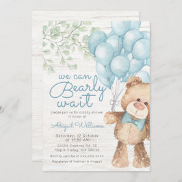 Rustic Barly Wait Blue Beer Boy Baby shower Kaart