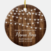 Rustic Barn - Aangepast Beer voor eerste kerstmamm Keramisch Ornament (Achterkant)