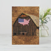 Rustic Barn American Flag Bedankkaart (Staand voorkant)