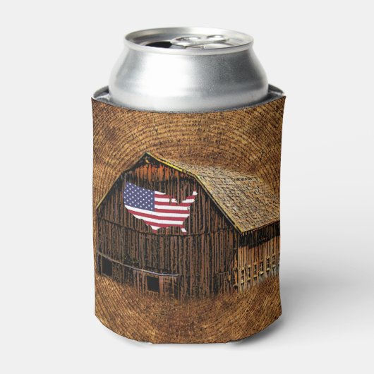 Rustic Barn American Flag Blikjeskoeler (Blikje Voorkant)