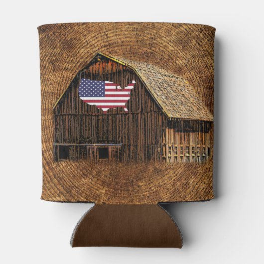 Rustic Barn American Flag Blikjeskoeler (Achterkant)