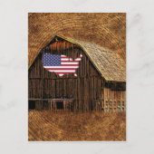 Rustic Barn American Flag Briefkaart (Voorkant)