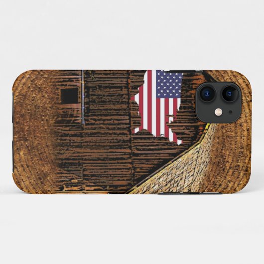 Rustic Barn American Flag Case-Mate iPhone Case (Achterkant (horizontaal))
