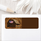 Rustic Barn American Flag Etiket (Insitu)