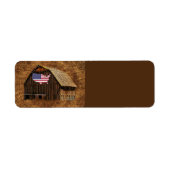 Rustic Barn American Flag Etiket (Voorkant)