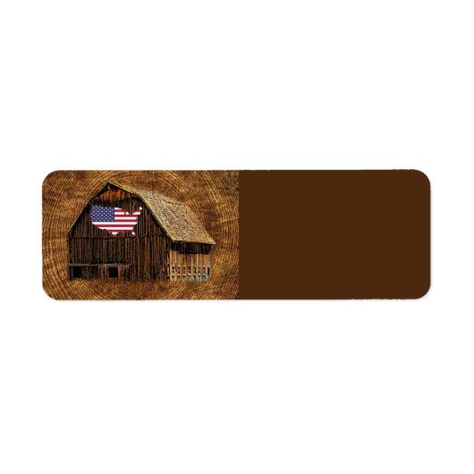 Rustic Barn American Flag Etiket (Voorkant)