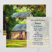 Rustic Barn American Flag Family Reunion Uitnodige Kaart (Voorkant / Achterkant)
