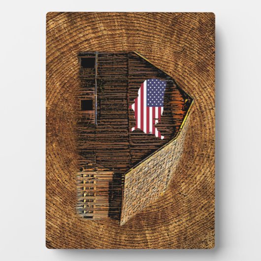 Rustic Barn American Flag Fotoplaat (voorkant)