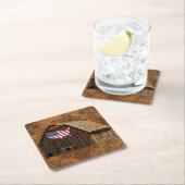 Rustic Barn American Flag Kartonnen Onderzetters (Insitu)
