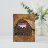 Rustic Barn American Flag RSVP Kaartje (Staand voorkant)