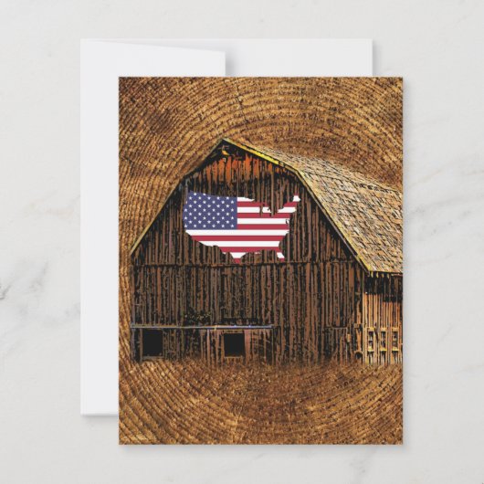 Rustic Barn American Flag RSVP Kaartje (Voorkant)