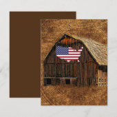 Rustic Barn American Flag RSVP Kaartje (Voorkant / Achterkant)