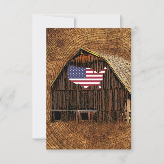 Rustic Barn American Flag Save The Date (Voorkant)