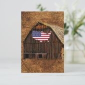Rustic Barn American Flag Save The Date (Staand voorkant)