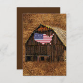 Rustic Barn American Flag Save The Date (Voorkant / Achterkant)