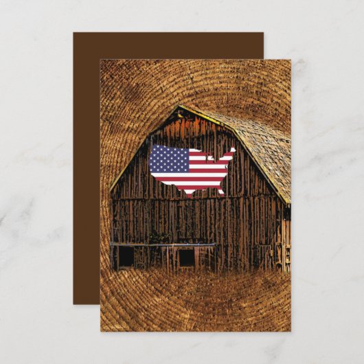 Rustic Barn American Flag Save The Date (Voorkant / Achterkant)