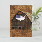 Rustic Barn American Flag Save The Date (Staand voorkant)