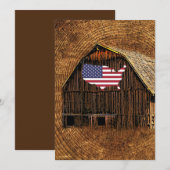 Rustic Barn American Flag Save The Date (Voorkant / Achterkant)