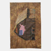 Rustic Barn American Flag Theedoek (Verticaal)