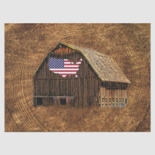 Rustic Barn American Flag Tissuepapier