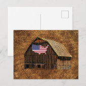 Rustic Barn American Flag Uitnodiging Briefkaart (Voorkant / Achterkant)