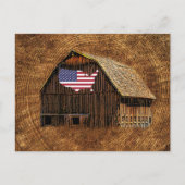 Rustic Barn American Flag Uitnodiging Briefkaart (Voorkant)