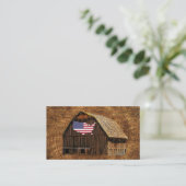 Rustic Barn American Flag Visitekaartje (Staand voorkant)
