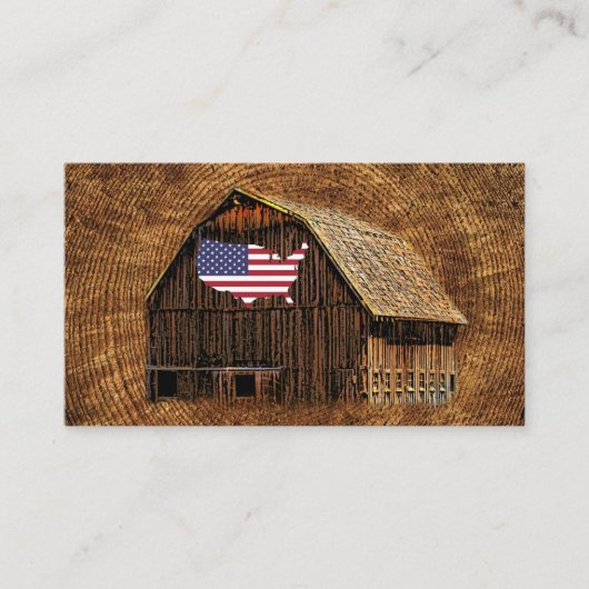 Rustic Barn American Flag Visitekaartje (Voorkant)