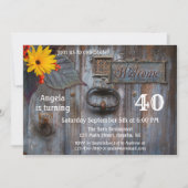 Rustic Barn Autumn Birthday Party Invitation Kaart (Voorkant)