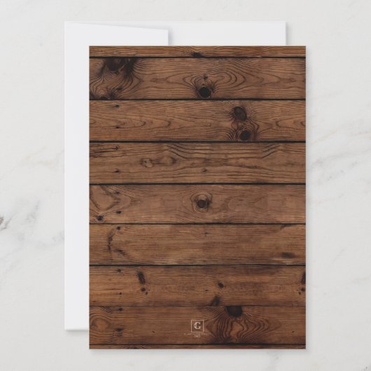 Rustic Barn Blue Roos Baby's Schatten de datum op Kaart (Achterkant)