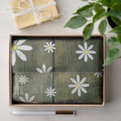 Rustic Barn Board Daisies Country Bench Tissuepapier (Geschenk)