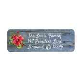 Rustic Barn Board en Poinsettia Etiket (Voorkant)
