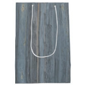 Rustic Barn Board en Poinsettia ~ Family Photo Medium Cadeauzakje (Achterkant)