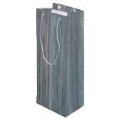 Rustic Barn Board en Poinsettias ~ Family Photo Wijn Cadeautas (Achterkant Gekanteld)