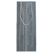 Rustic Barn Board en Poinsettias ~ Family Photo Wijn Cadeautas (Achterkant)