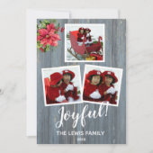 Rustic Barn Board, gepersonaliseerd met 3 foto's Kaart (Voorkant)