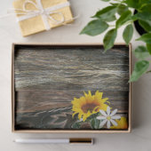 Rustic Barn Board Horse Cowboy Boots zonnebloemen Tissuepapier (Geschenk)