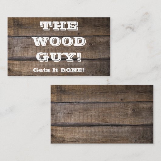 Rustic Barn Board Wood Worker Sign Carpenter Visitekaartje (Voorkant / Achterkant)